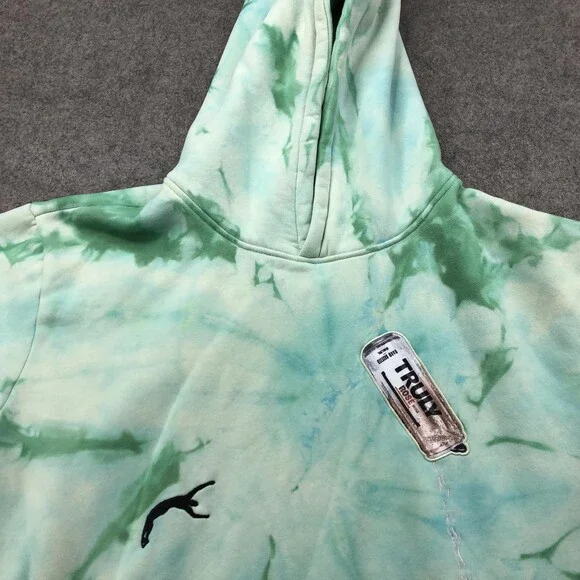Mr Eatwell x Truly Hoodie Mens XL Tie Dye Pullover Embroidered Rose Can Drink